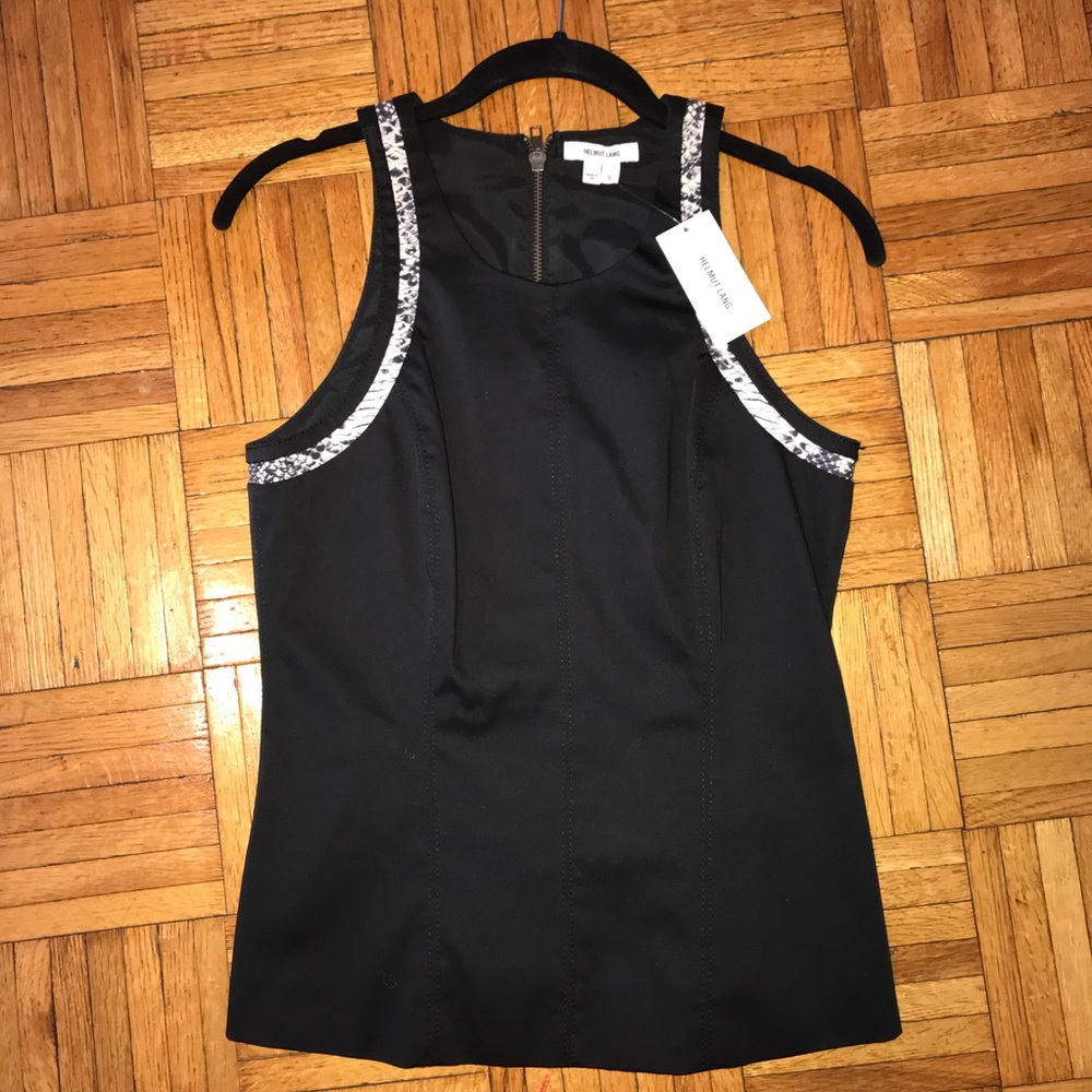 NWT Helmut Lang Racer Tank Blouse with Python - Picture 2 of 5